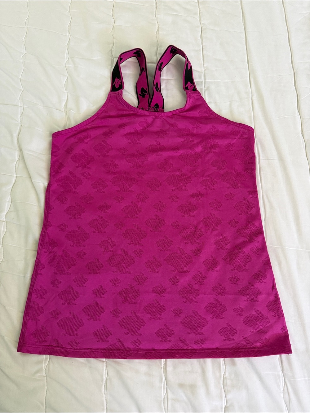 Rabbit Women’s dark pink rabbit  meshRacerback Tank Top size medium